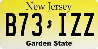 NJ license plate B73IZZ