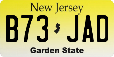 NJ license plate B73JAD