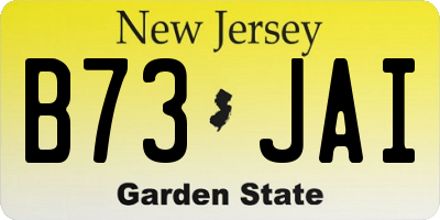 NJ license plate B73JAI