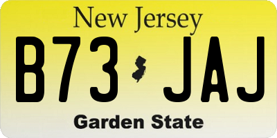 NJ license plate B73JAJ