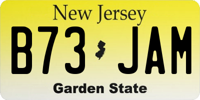NJ license plate B73JAM