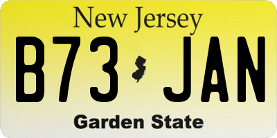 NJ license plate B73JAN