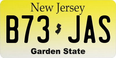 NJ license plate B73JAS