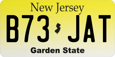 NJ license plate B73JAT