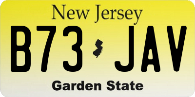 NJ license plate B73JAV