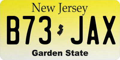 NJ license plate B73JAX