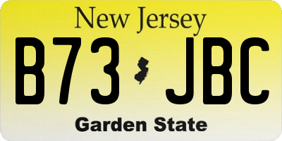 NJ license plate B73JBC