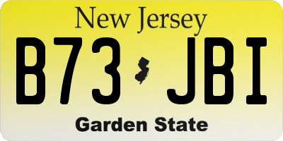 NJ license plate B73JBI