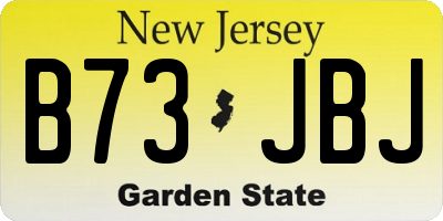 NJ license plate B73JBJ