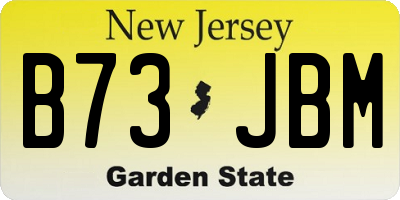 NJ license plate B73JBM