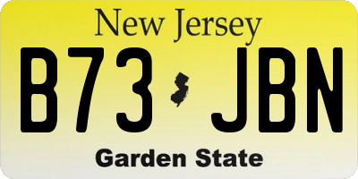 NJ license plate B73JBN
