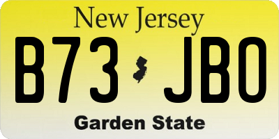 NJ license plate B73JBO