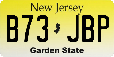 NJ license plate B73JBP