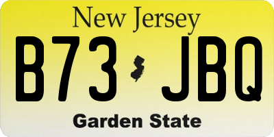 NJ license plate B73JBQ