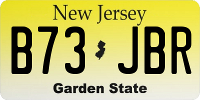 NJ license plate B73JBR
