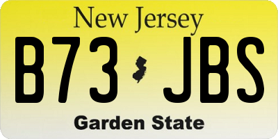 NJ license plate B73JBS