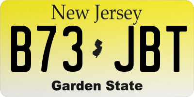 NJ license plate B73JBT