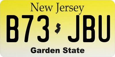 NJ license plate B73JBU