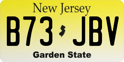 NJ license plate B73JBV