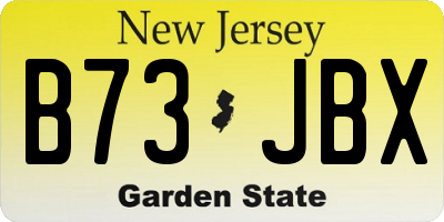 NJ license plate B73JBX