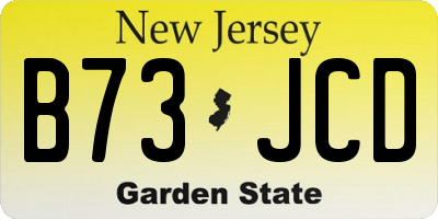 NJ license plate B73JCD
