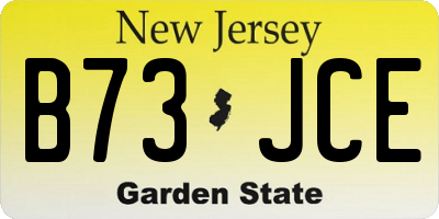 NJ license plate B73JCE