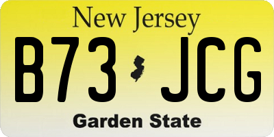 NJ license plate B73JCG