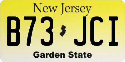 NJ license plate B73JCI