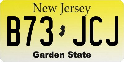 NJ license plate B73JCJ