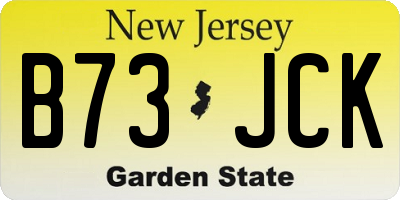 NJ license plate B73JCK