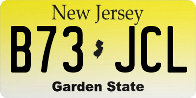 NJ license plate B73JCL
