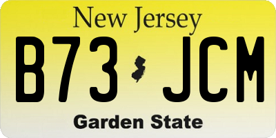 NJ license plate B73JCM