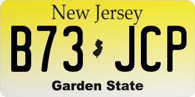 NJ license plate B73JCP