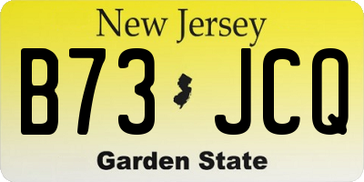 NJ license plate B73JCQ