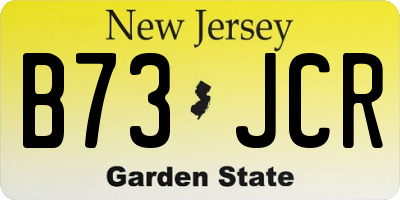 NJ license plate B73JCR