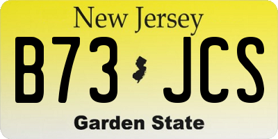 NJ license plate B73JCS