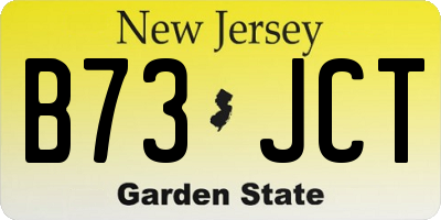 NJ license plate B73JCT