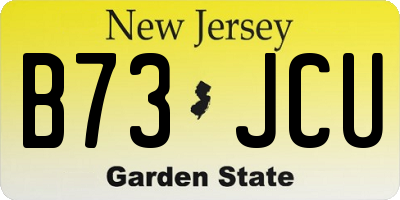NJ license plate B73JCU