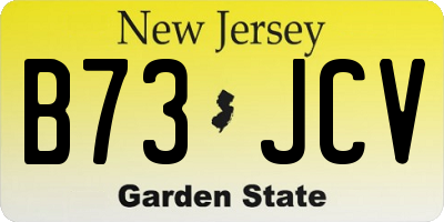 NJ license plate B73JCV