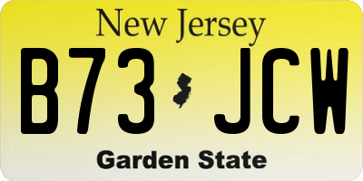 NJ license plate B73JCW