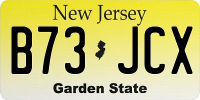 NJ license plate B73JCX