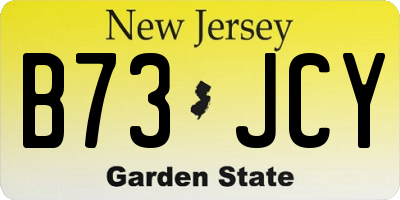 NJ license plate B73JCY