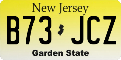 NJ license plate B73JCZ