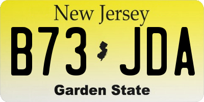 NJ license plate B73JDA