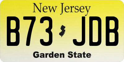 NJ license plate B73JDB