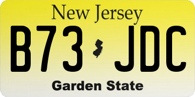 NJ license plate B73JDC