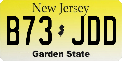 NJ license plate B73JDD