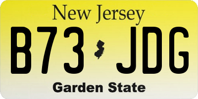 NJ license plate B73JDG