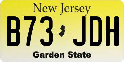 NJ license plate B73JDH