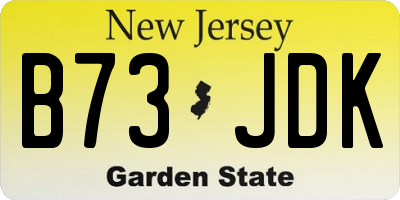 NJ license plate B73JDK